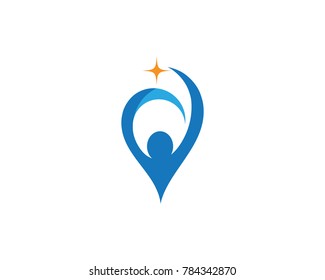 Human character logo sign illustration vector design