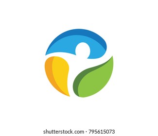 Human character logo sign illustration vector design