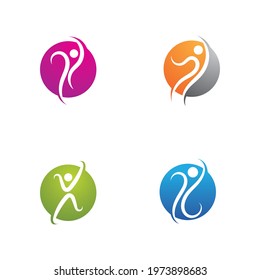 Human character logo sign illustrations vector design