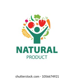 Human character logo sign. Leaf logo sign. Health care logo sign. Nature logo sign