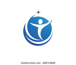 Human character logo sign. Leaf logo sign