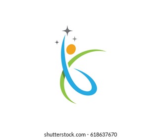 Human character logo sign. Leaf logo sign