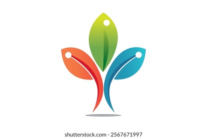 Human character logo sign Logos of green Tree leaf ecology nature element vector