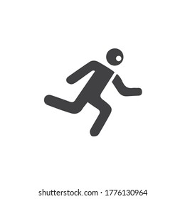 Signo del logo del personaje humano . Diseño vectorial de ilustración de gestos en ejecución