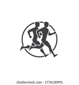 Human character logo sign . Running gesture  illustration vector design