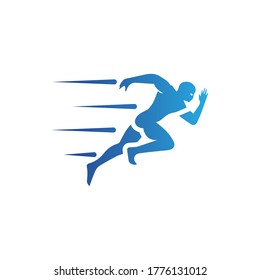 Human character logo sign . Running gesture  illustration vector design