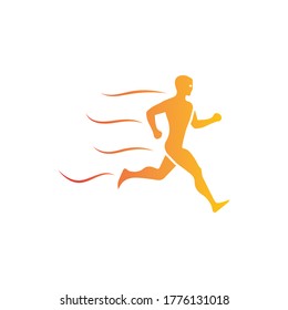 Human character logo sign . Running gesture  illustration vector design