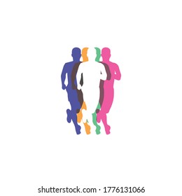 Human character logo sign . Running gesture  illustration vector design