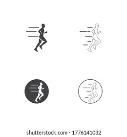 Human character logo sign . Running gesture  illustration vector design