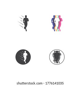 Human character logo sign . Running gesture  illustration vector design