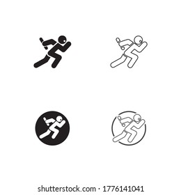 Human character logo sign . Running gesture  illustration vector design
