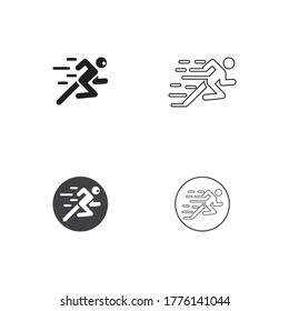 Human character logo sign . Running gesture  illustration vector design