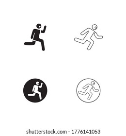 Signo del logo del personaje humano . Diseño vectorial de ilustración de gestos en ejecución