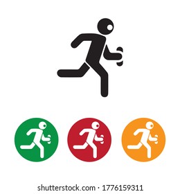 Human character logo sign . Running gesture  illustration vector design