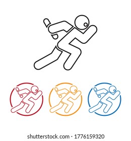 Human character logo sign . Running gesture  illustration vector design