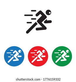 Human character logo sign . Running gesture  illustration vector design