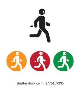 Human character logo sign . Running gesture  illustration vector design