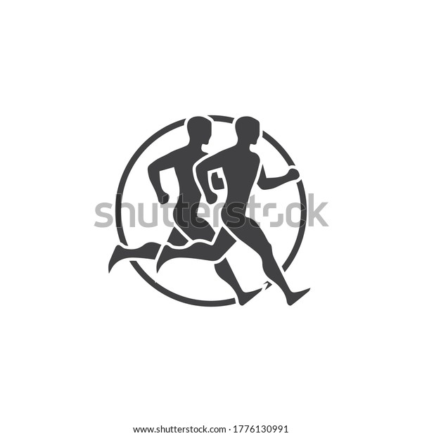 Human character logo sign . Running gesture \
illustration vector\
design