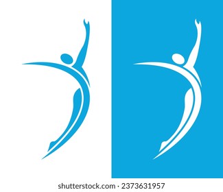 Human character logo sign stock illustration