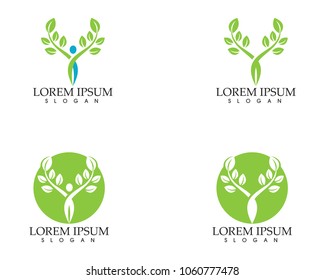 Human character logo sign,Health care logo. Nature logo sign. Green life logo sign