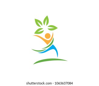 Human character logo sign,Health care logo