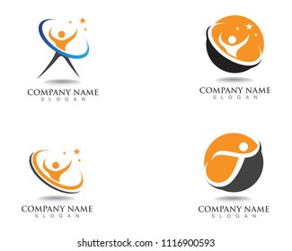 Human character logo sign,Health care logo. Nature logo sign. success people logo 