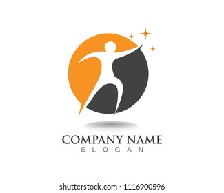 Human character logo sign,Health care logo. Nature logo sign. success people logo 