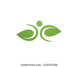 Human character logo sign,Health care logo. Nature logo sign. Green logo sign