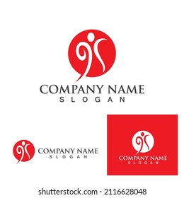 Human character logo sign,Health care logo. Nature logo sign. Green life logo sign