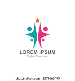Human character logo simple illustration vector design