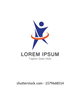 Human character logo simple illustration vector design