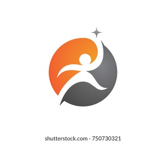 Human character logo template vector illustration