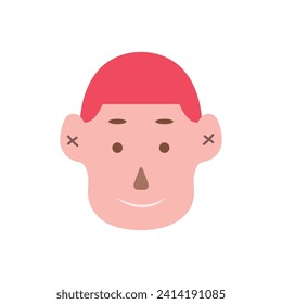 human character logo with various expressions, simple modern concept
