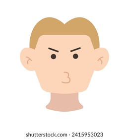 human character logo with various expressions, simple modern concept