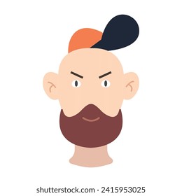 human character logo with various expressions, simple modern concept