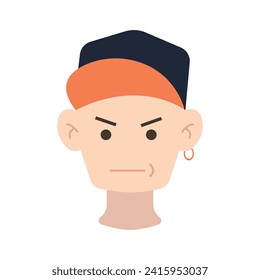 human character logo with various expressions, simple modern concept