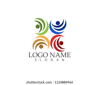 Human character logo vector template