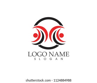 Human character logo vector template
