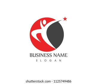 Human character logo vector template