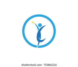 Human character people logo design 