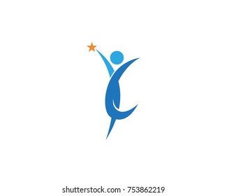 Human character people logo design 