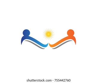 Human character people logo design template
