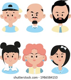 Human character set of six