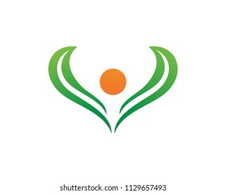 Human character sign,Health care logo. Nature logo sign. Green life logo sign