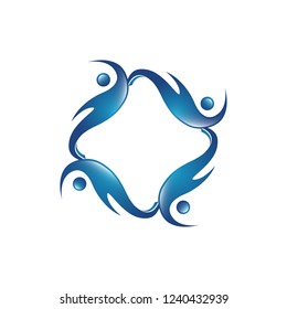 Human character vector logo concept illustration. Abstract man figure logo