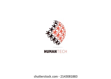 Ilustración del concepto del logotipo vectorial de carácter humano. Resumen del logo de la figura del hombre. Logo de la gente. icono de amistad.