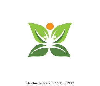 Human character,Green life logo sign