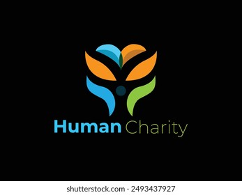Human charity logo template design