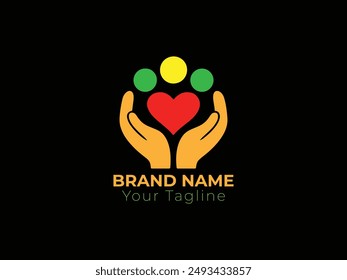 Diseño de Vector de logotipo de caridad humana.