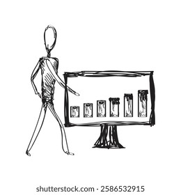 Human chart sketching illustration design